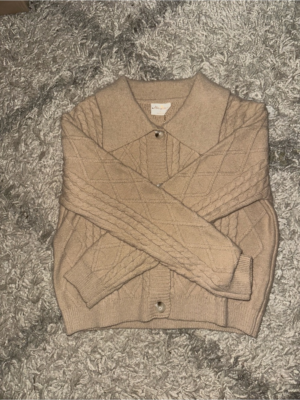 Allie Rose Cozy Cable Knit Button Cardigan